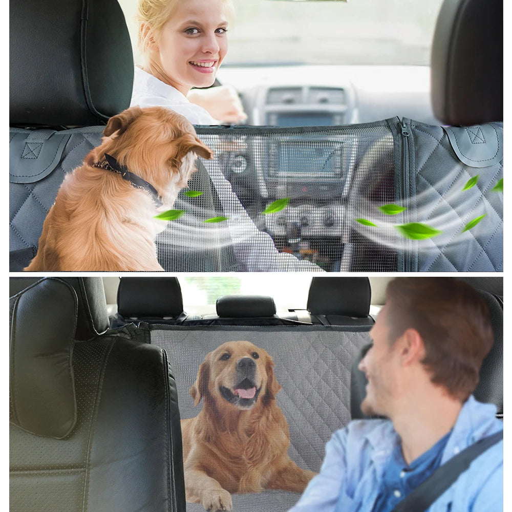 Safety Dog Car Seat Cover – Waterproof Hammock-Style Travel Protector for Rear Seats