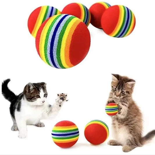 Colorful Rainbow Foam Fetch Balls – Soft, Lightweight & Perfect for Playful Pets