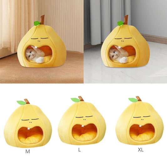 Semi-Closed Cat Nest – Cozy Hideout Bed for Cats, Kittens, Puppies & Small Pets with Anti-Slip Bottom