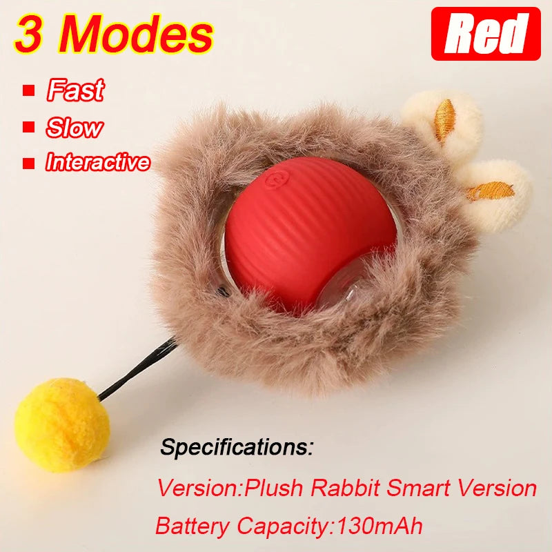 Smart Rolling Ball Toy for Cats & Dogs – Rechargeable with Faux Tail & Mouse-Like Motion