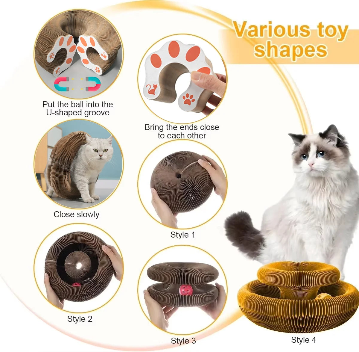 Magic Cat Scratch Organ Board – 3-in-1 Cat Toy, Claw Grinder & Climbing Frame with Ball Track
