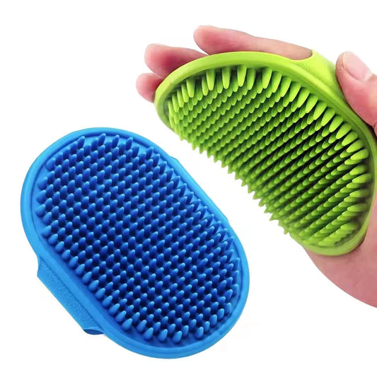 Soft Rubber Dog & Cat Brush – Bath Glove for Hair Removal, Grooming & Massage