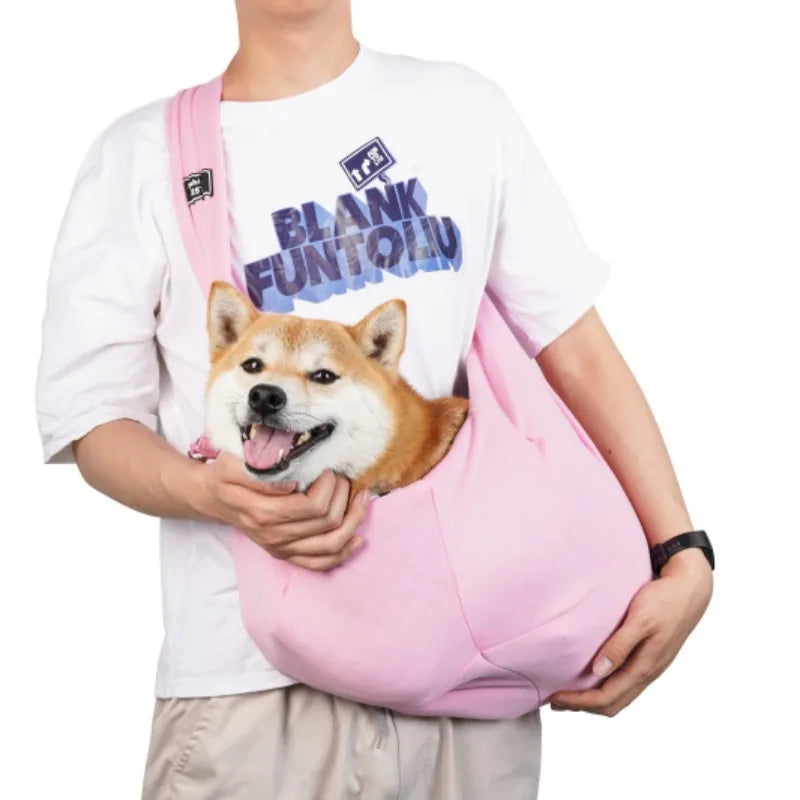 Crossbody Breathable Folding Pet Bag – Large Capacity Portable Cat & Dog Carrier