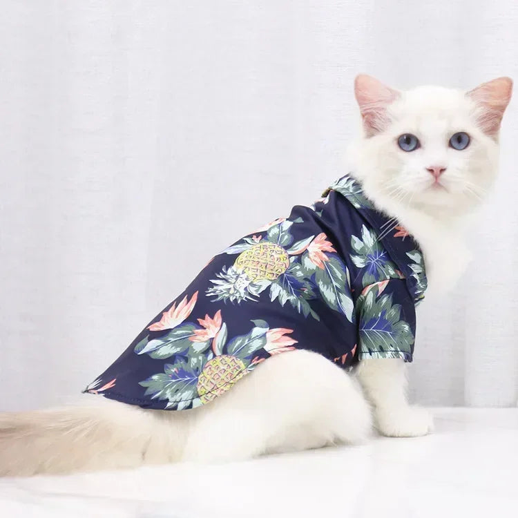 Hawaiian Style Dog Shirt – Summer Beachwear for Small & Medium Dogs and Cats