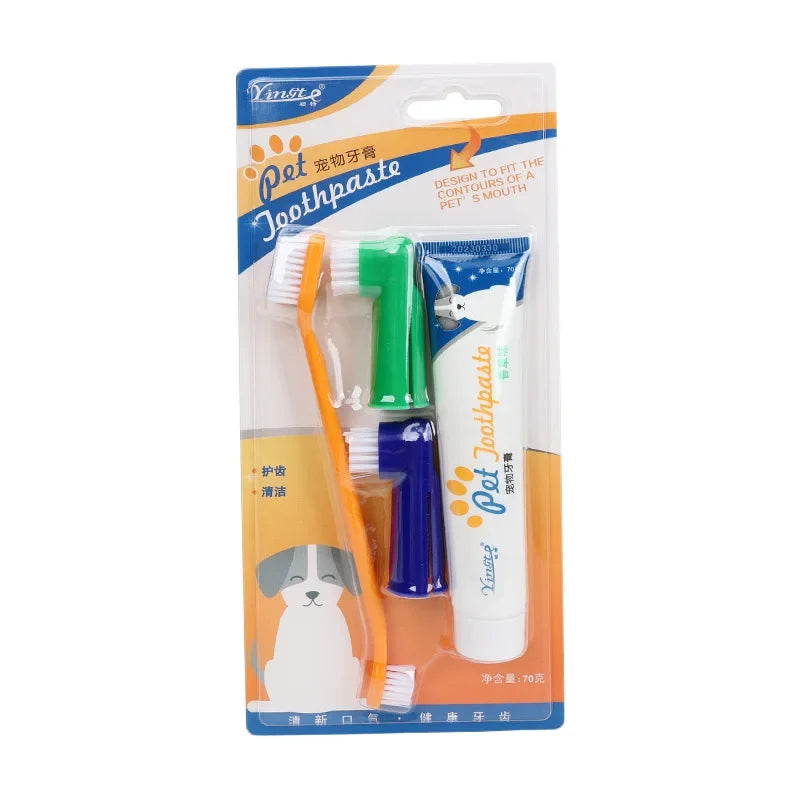 Pet Dental Care Kit – Toothbrush & Universal Toothpaste Set for Dogs & Cats