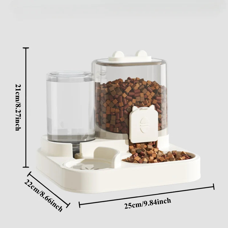 All-in-One Automatic Dog & Cat Feeding Bowl with Water Dispenser