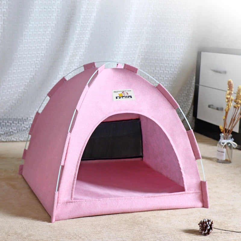 Foldable Cat House & Pet Tent – Portable, Breathable Nest with Summer Cool Mat for Cats and Small Dogs