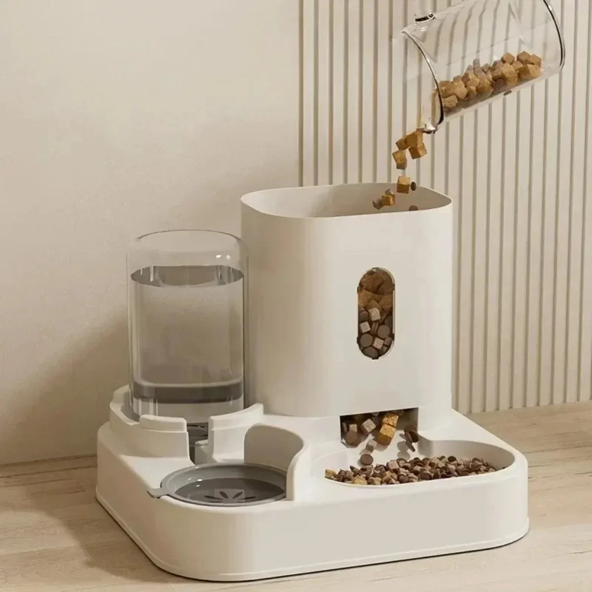 Automatic Feeder with Water Fountain – Large Capacity Food Bowl & Storage Dispenser for Dogs & Cats
