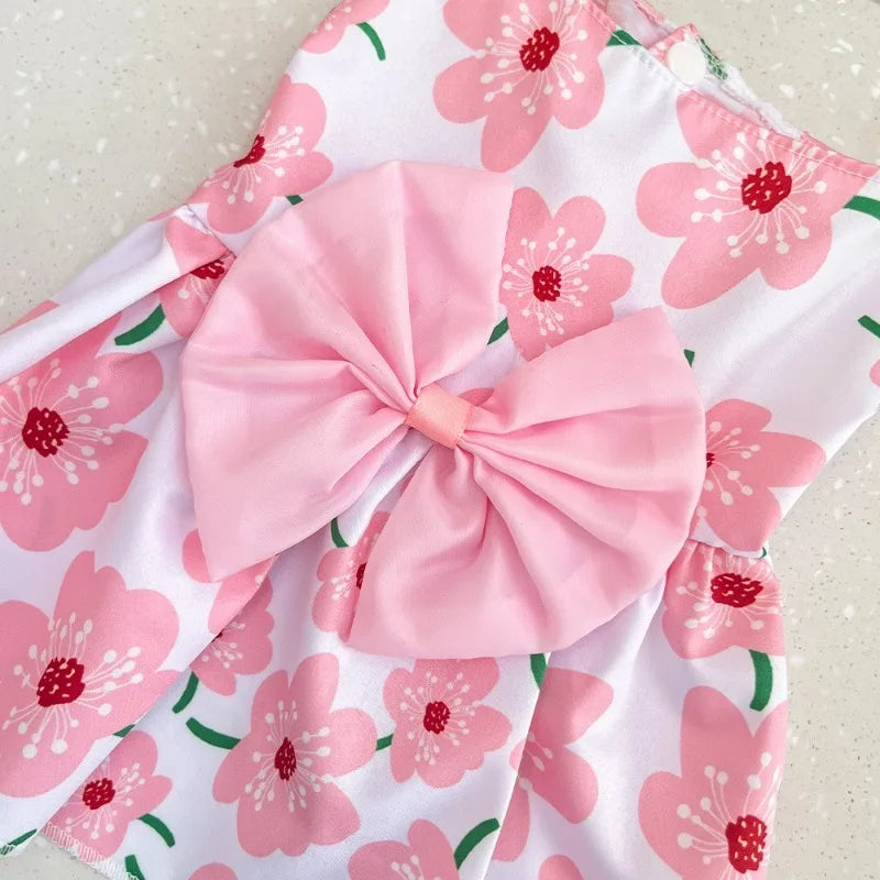 Spring & Summer Princess Dress – Lace Bow Skirt for Small & Medium Dogs and Cats
