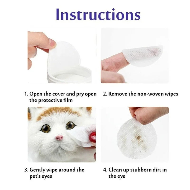 130 Pcs Pet Cleaning Wipes Set for Dogs & Cats Eye Grooming Tear Stain Remover Gentle Non-foaming Towels