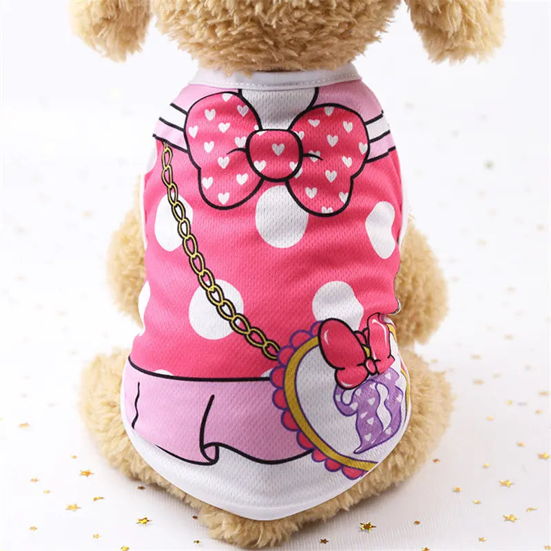 Cartoon Dog T-Shirt – Soft Summer Vest for Small Dogs and Puppies