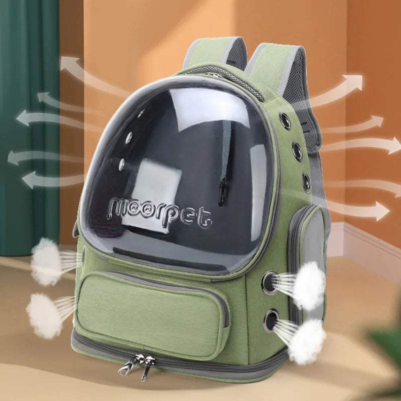 Transparent Pet Carrier Backpack – Breathable Travel Bag for Cats & Small Dogs