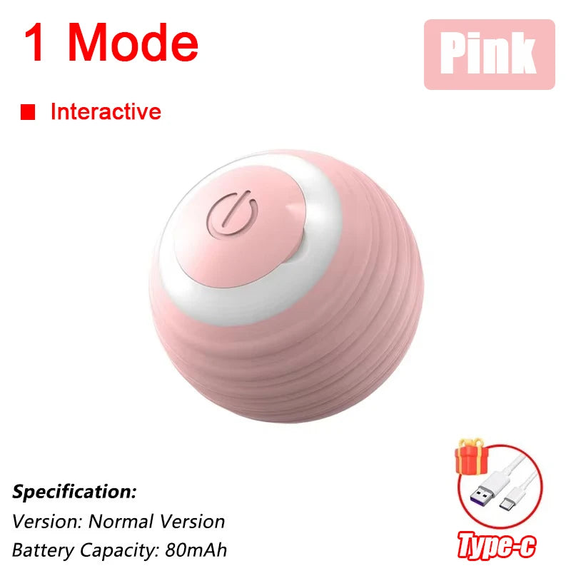 Smart Rolling Ball Toy for Cats & Dogs – Rechargeable with Faux Tail & Mouse-Like Motion