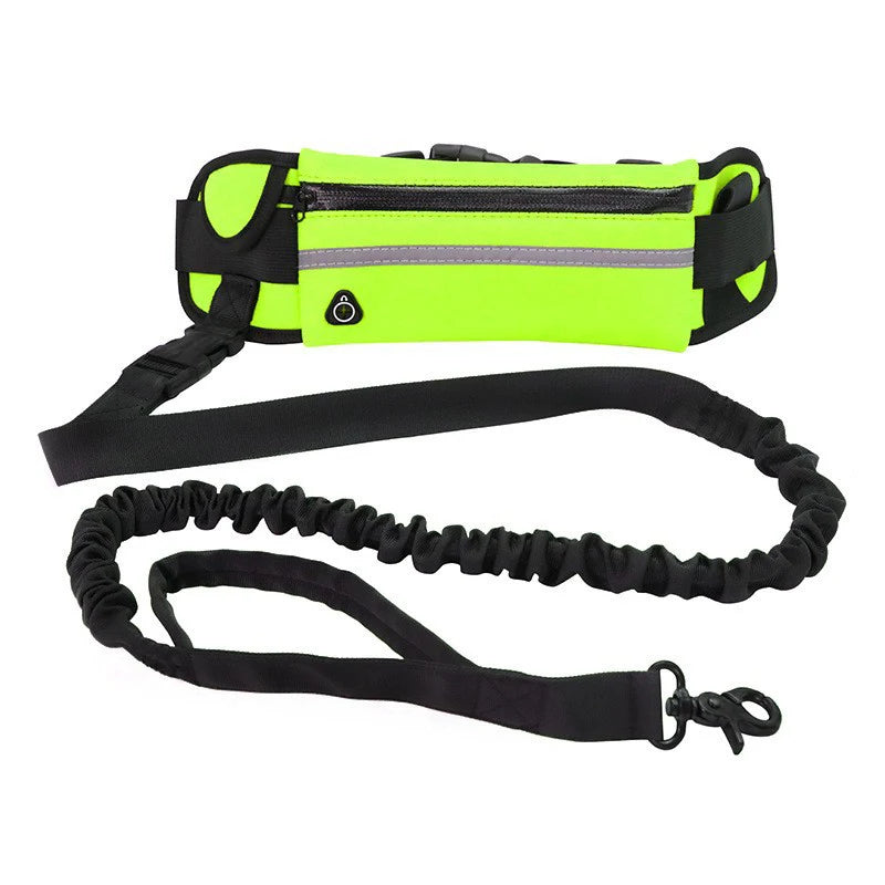 Hands-Free Dog Leash with Waist Bag – Reflective, Retractable, and Perfect for Running or Walking