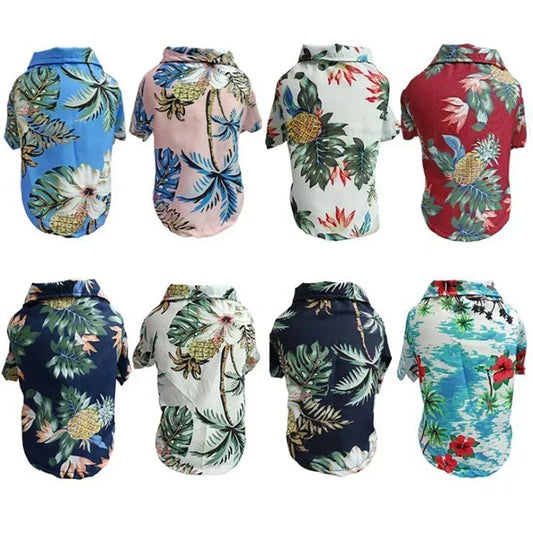 Hawaiian Style Dog Shirt – Summer Beachwear for Small & Medium Dogs and Cats