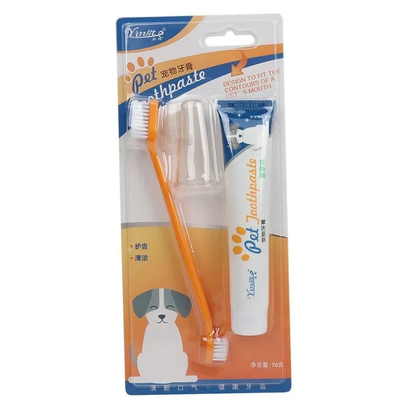 Pet Dental Care Kit – Toothbrush & Universal Toothpaste Set for Dogs & Cats