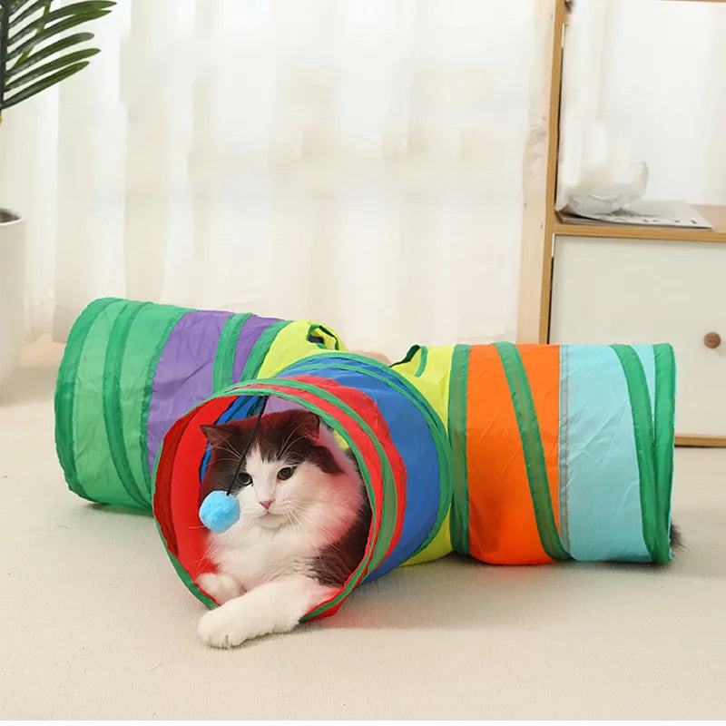 Foldable Cat Tunnel – Breathable & Fun Play Barrel for Indoor Cats