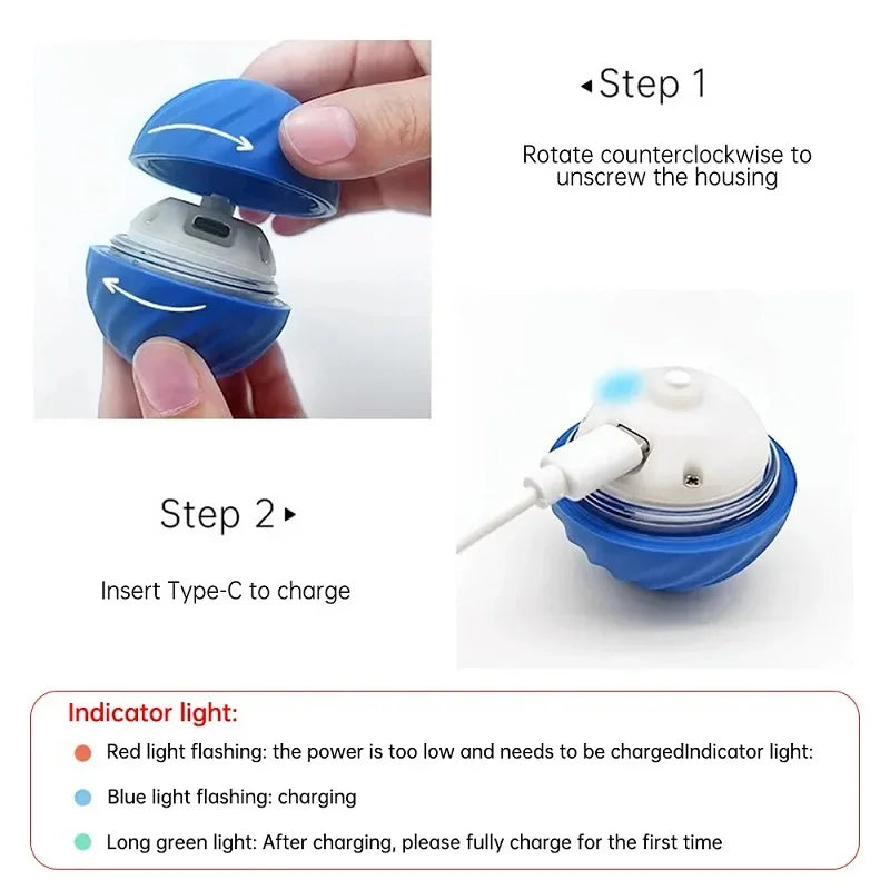 Smart Automatic Moving Dog Toy Ball – USB Rechargeable Interactive Chew & Chase Toy