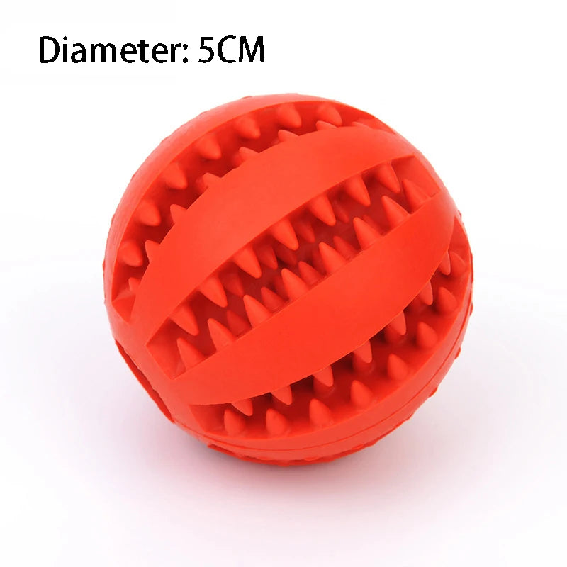 Natural Rubber Dog Chew Toy Tooth Cleaning Treat Ball Extra-Tough Interactive 5cm Elasticity Ball for Pets