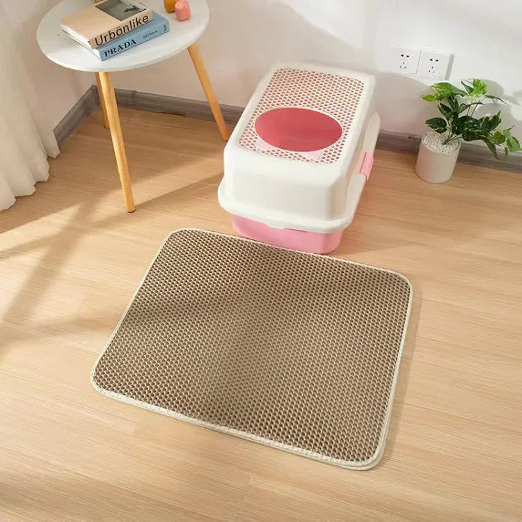 Double-Layer Waterproof Cat Litter Mat – Non-Slip, Easy-Clean Pad with Bonus Gift