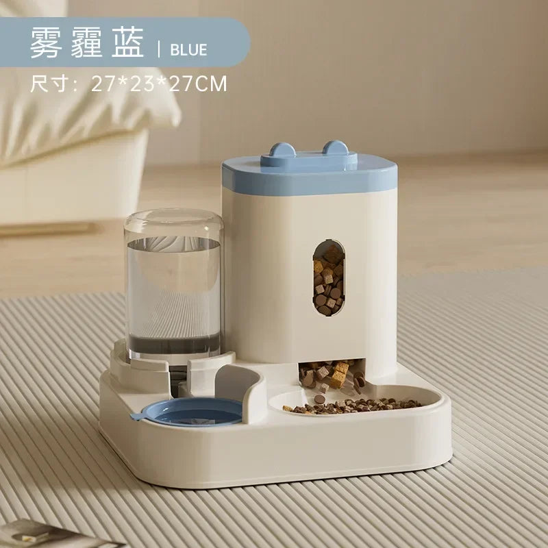 Automatic Feeder with Water Fountain – Large Capacity Food Bowl & Storage Dispenser for Dogs & Cats