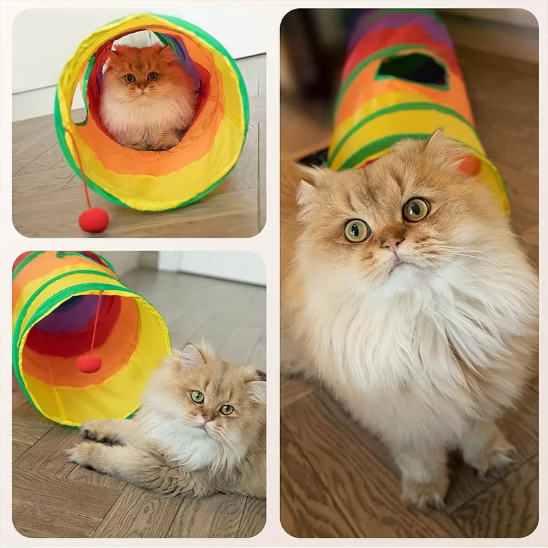 Foldable Cat Tunnel – Breathable & Fun Play Barrel for Indoor Cats