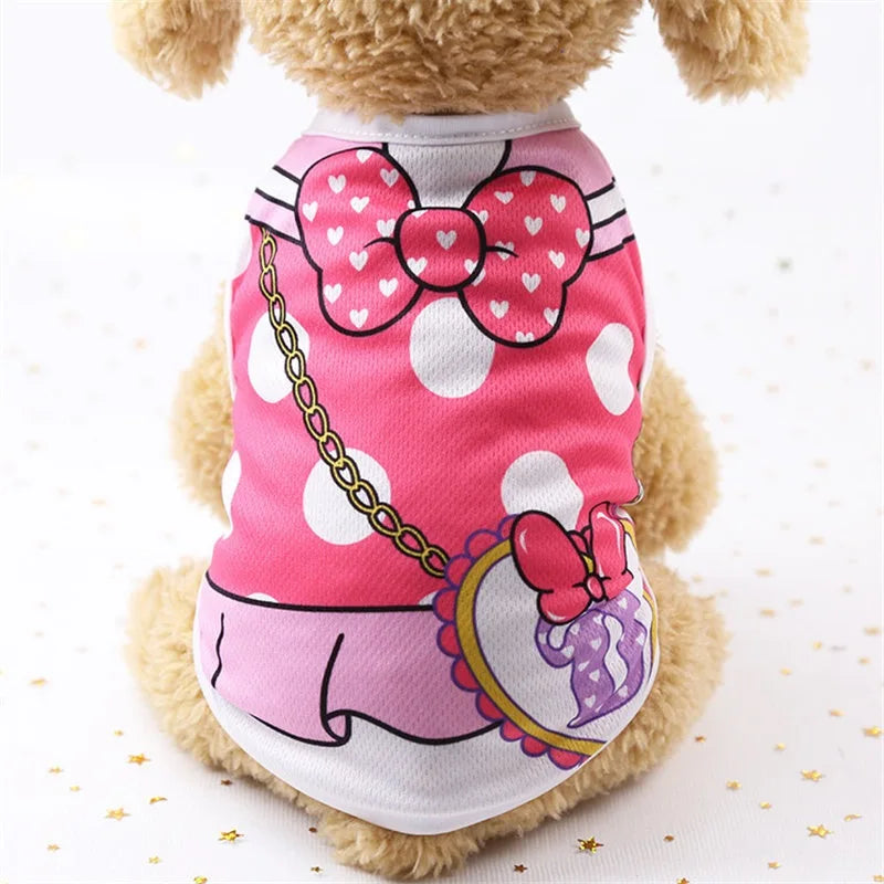 Cartoon Dog T-Shirt – Soft Summer Vest for Small Dogs and Puppies