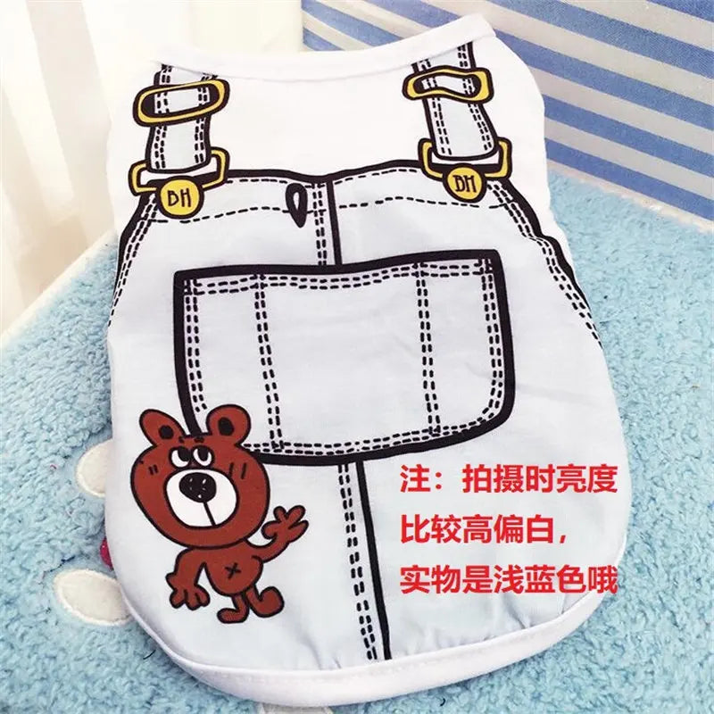 Cartoon Dog T-Shirt – Soft Summer Vest for Small Dogs and Puppies