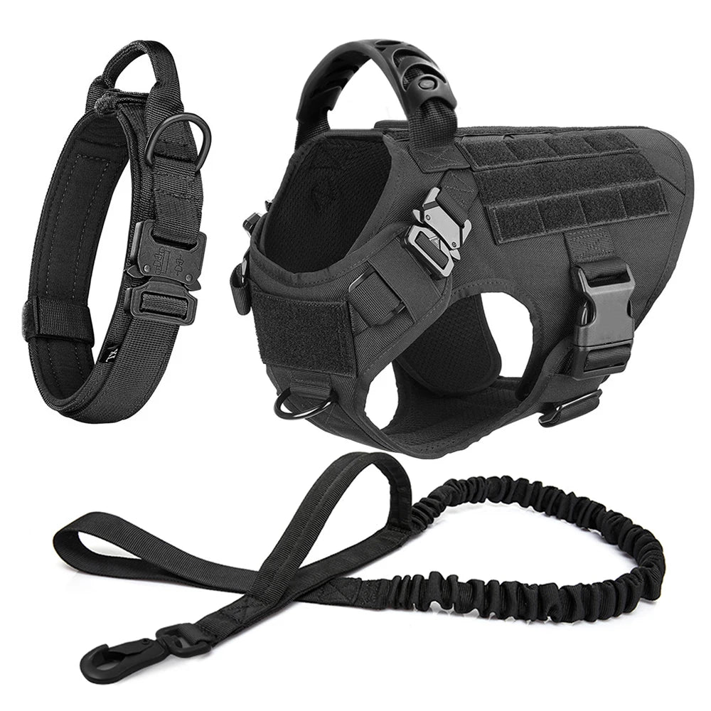 Heavy-Duty Large Dog Harness & Leash Set – Training and Walking Vest for German Shepherds, Malinois & Medium to Large Dogs