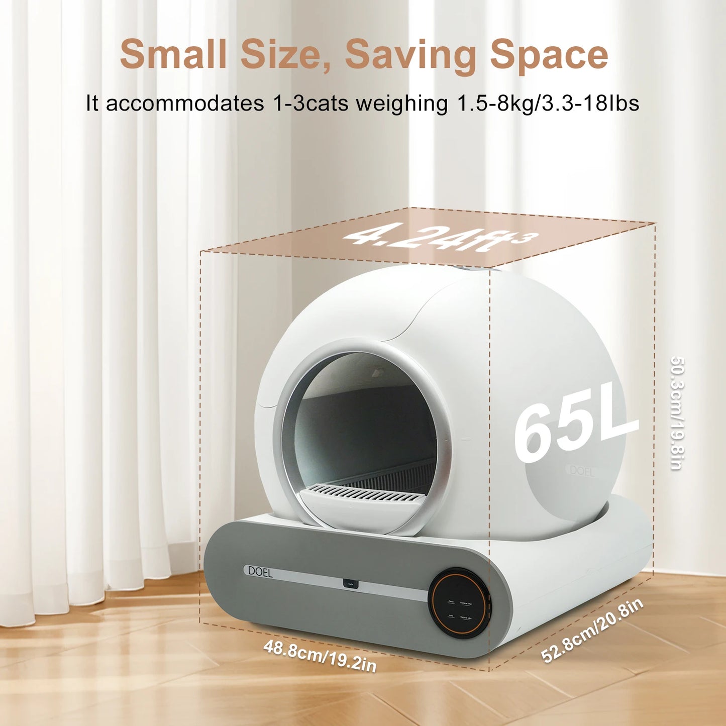DOEL 65L Self-Cleaning Automatic Cat Litter Box