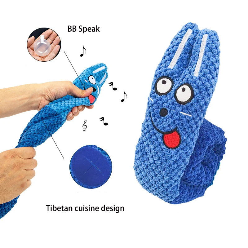 Dog Puzzle Feeder Toy – Plush, Squeaky & Foldable Snail Design