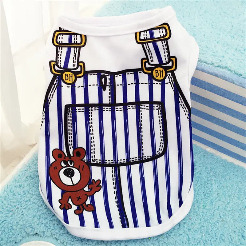 Cartoon Dog T-Shirt – Soft Summer Vest for Small Dogs and Puppies