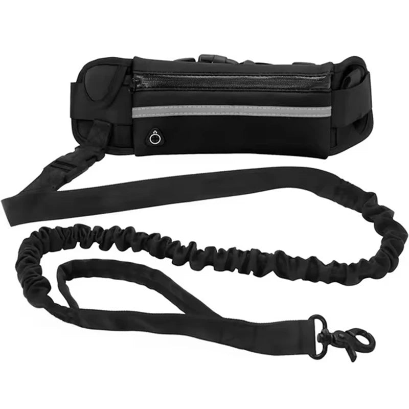 Hands-Free Dog Leash with Waist Bag – Reflective, Retractable, and Perfect for Running or Walking