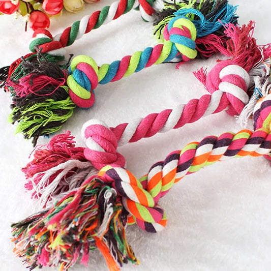 Cotton Rope Knot Chew Toy – Durable & Dental-Friendly for Small Dogs & Puppies