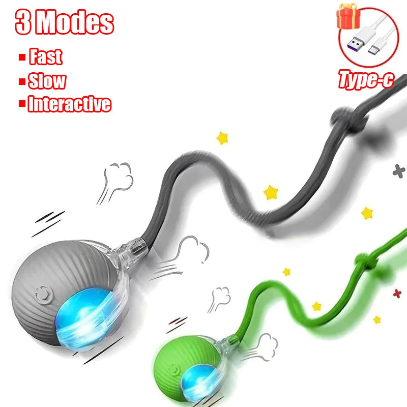 Smart Rolling Ball Toy for Cats & Dogs – Rechargeable with Faux Tail & Mouse-Like Motion