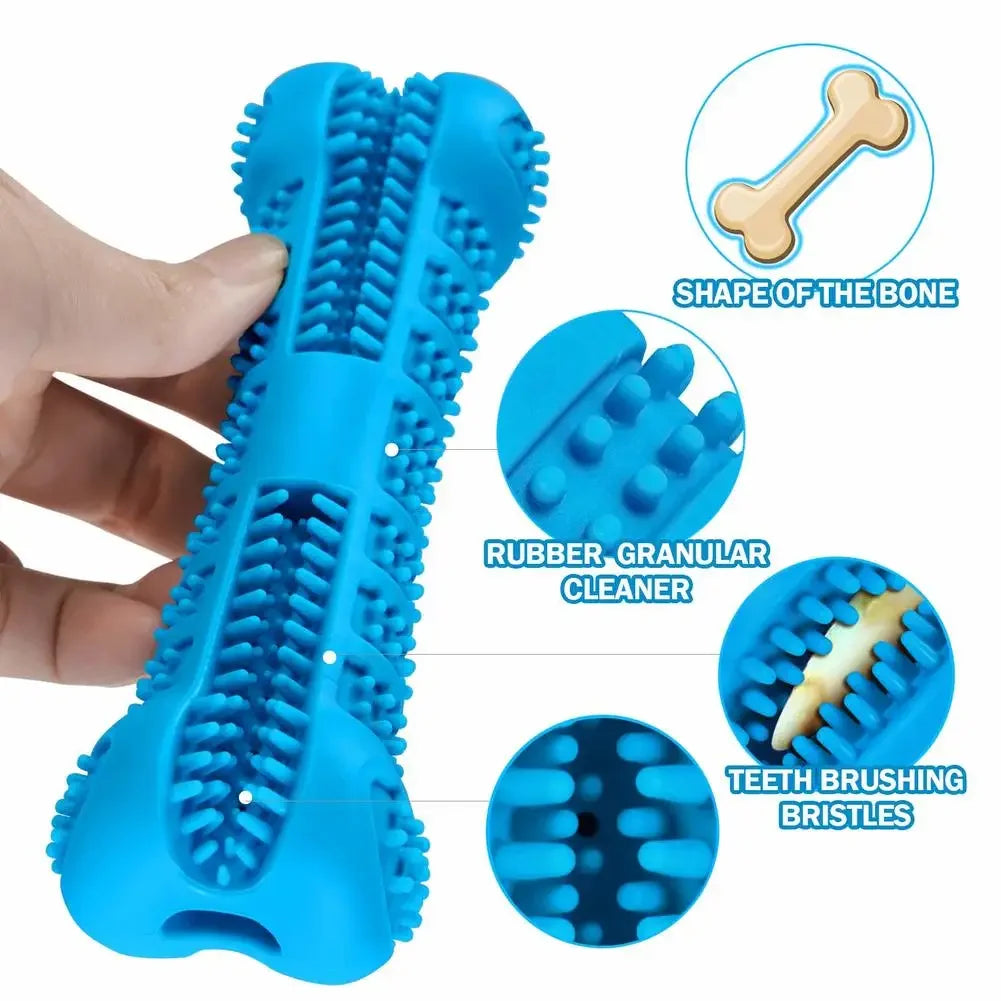 Soft Rubber Dog Toothbrush Chew Toy – 360° Teeth Cleaning Stick