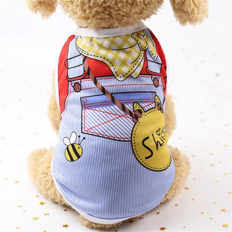 Cartoon Dog T-Shirt – Soft Summer Vest for Small Dogs and Puppies