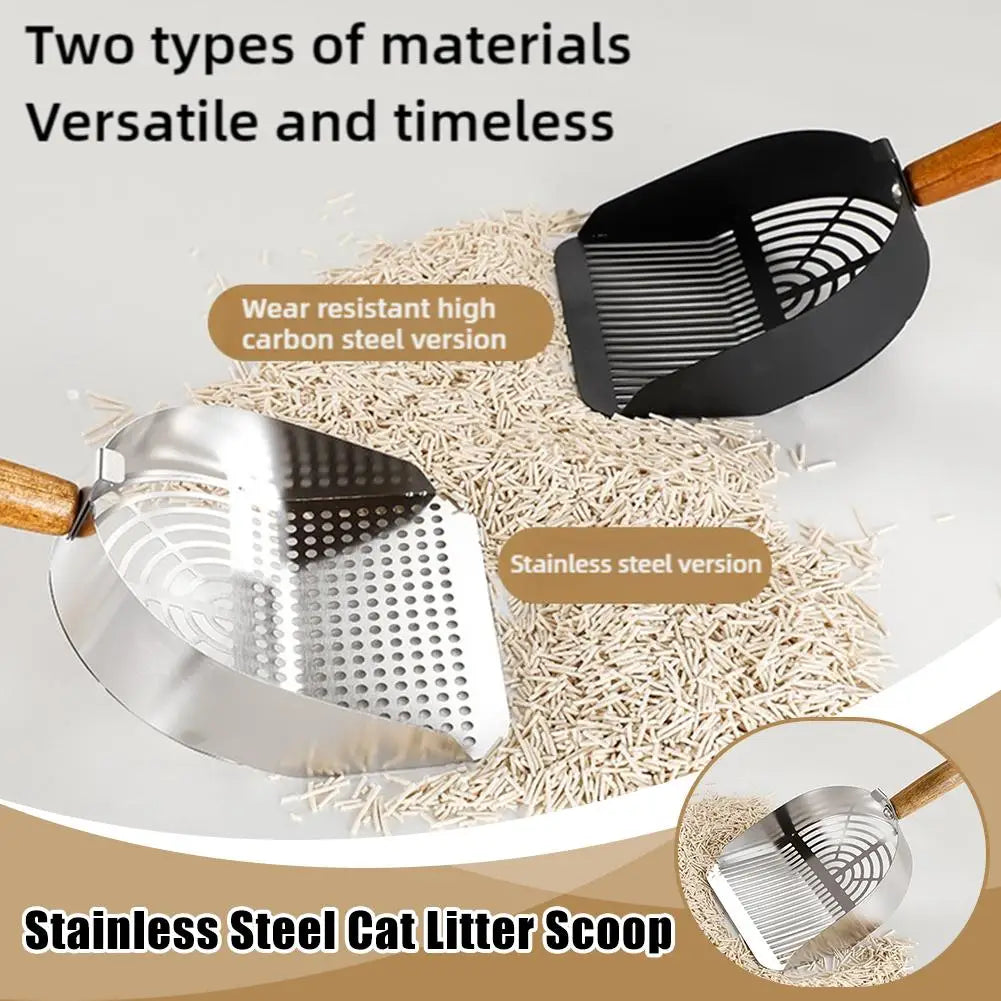 Steel Cat Litter Scoop with Long Handle