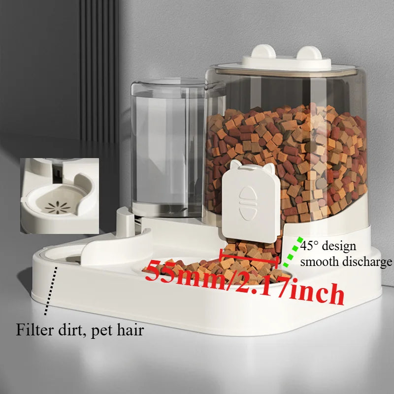 All-in-One Automatic Dog & Cat Feeding Bowl with Water Dispenser