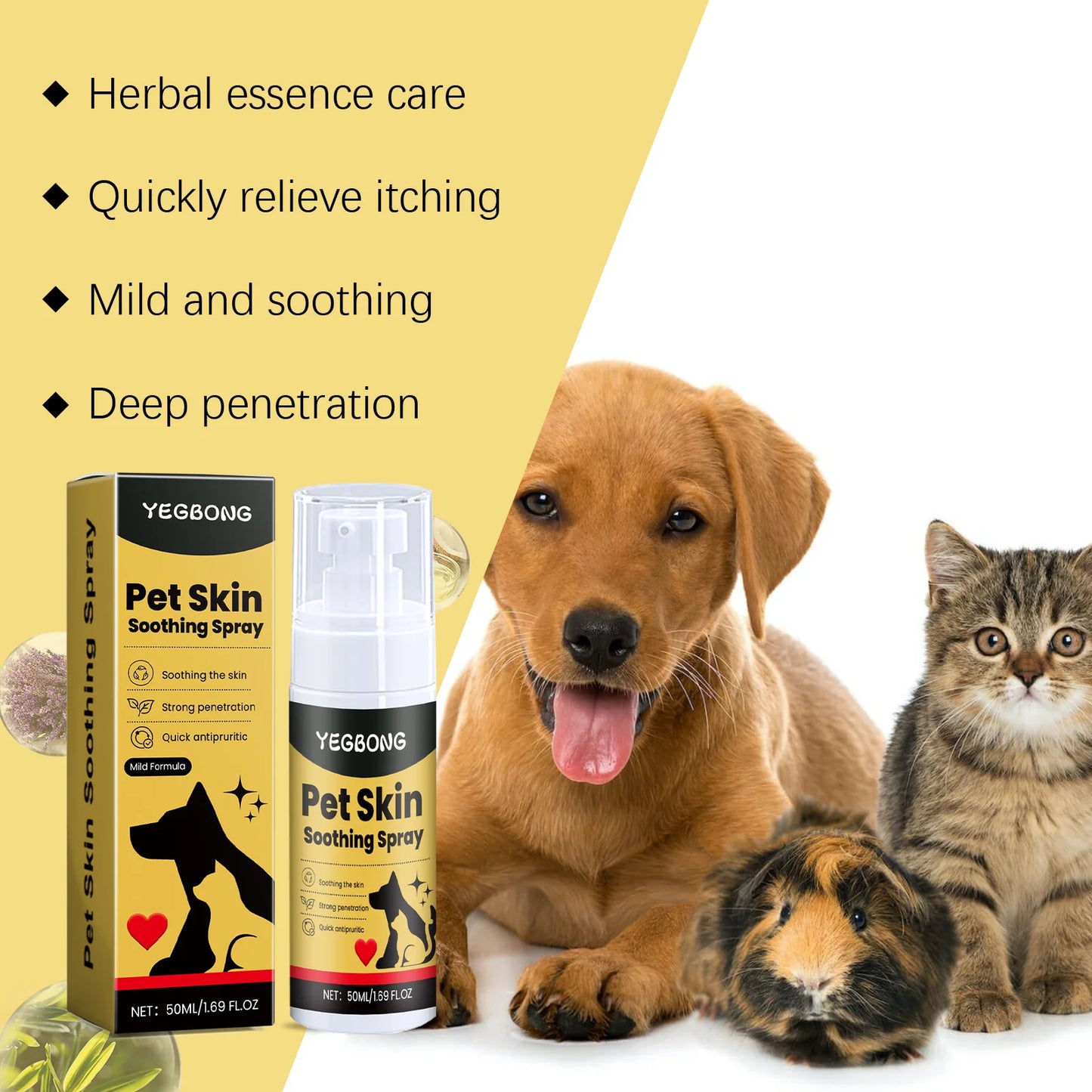 Pet Skin Care Spray – Soothing Relief for Itching, Fleas & Minor Wounds