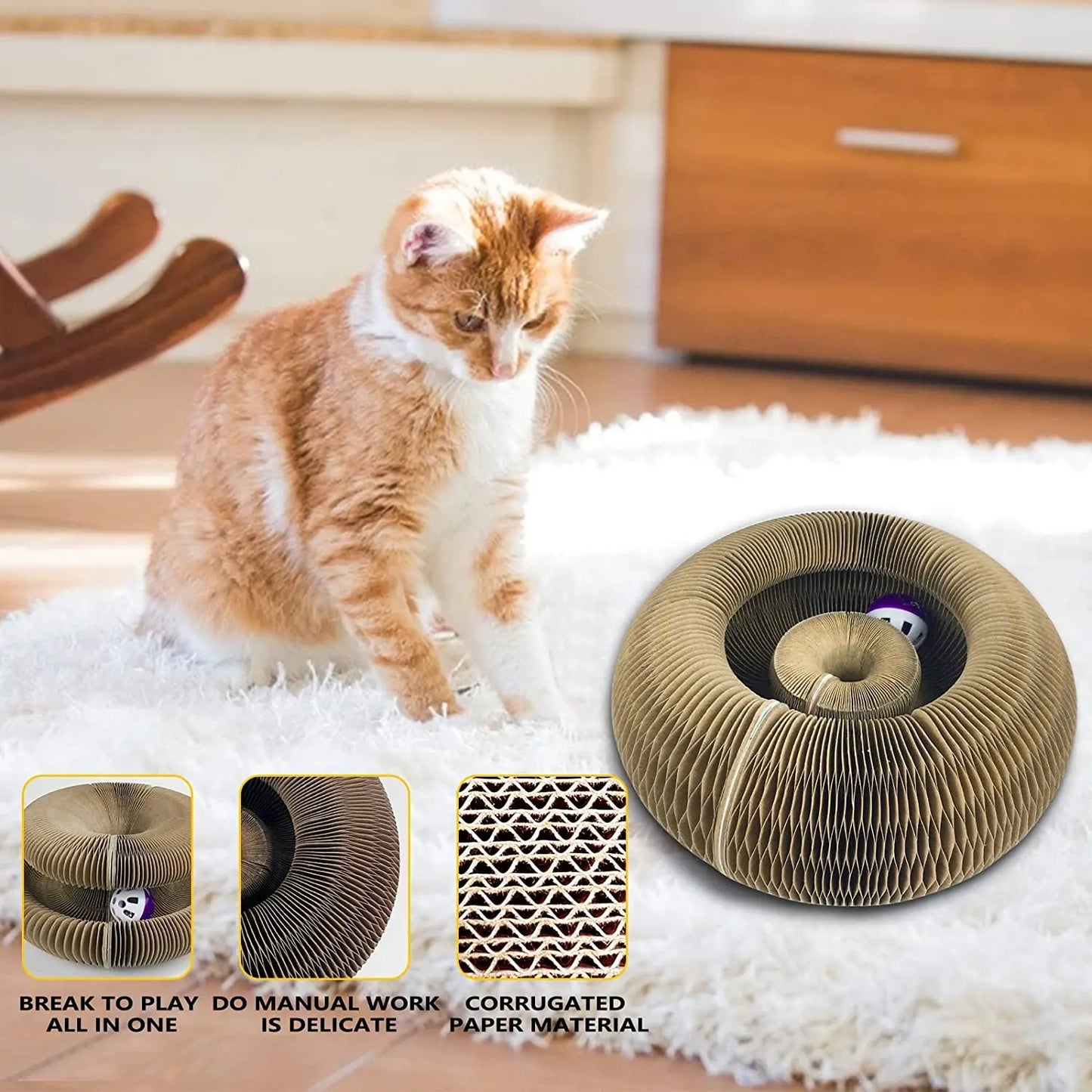 Magic Cat Scratch Organ Board – 3-in-1 Cat Toy, Claw Grinder & Climbing Frame with Ball Track