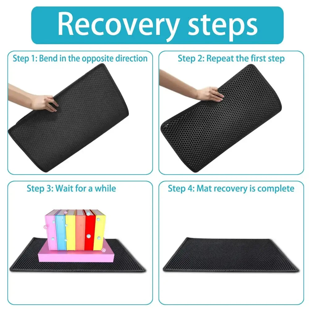 Double-Layer Waterproof Cat Litter Mat – Non-Slip, Easy-Clean Pad with Bonus Gift