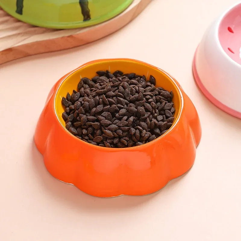 Cute Fruit-Shaped Ceramic Pet Bowls – Watermelon & Strawberry Designs for Cats & Small Dogs
