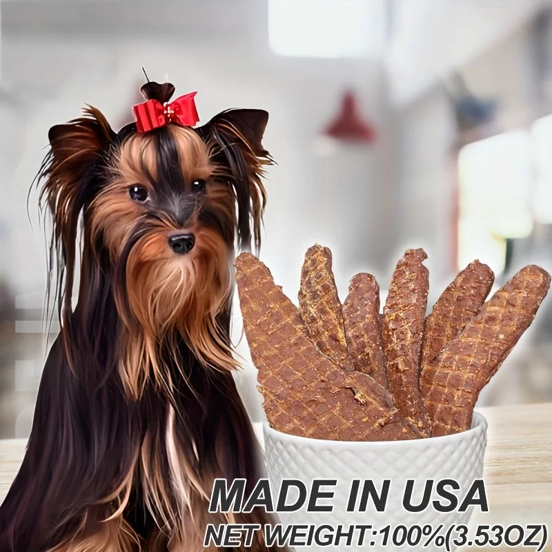 Delicious Dog Snacks Variety Pack – Beef Jerky, Duck Jerky, Chicken Sweet Potato Sticks, Turkey Meatballs & Dried Salmon