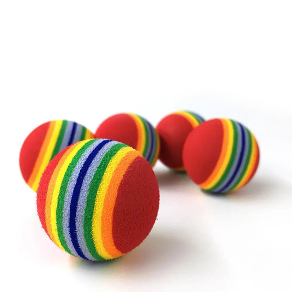 Colorful Rainbow Foam Fetch Balls – Soft, Lightweight & Perfect for Playful Pets