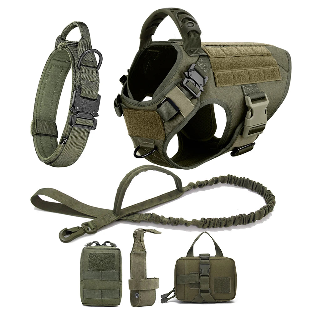 Heavy-Duty Large Dog Harness & Leash Set – Training and Walking Vest for German Shepherds, Malinois & Medium to Large Dogs