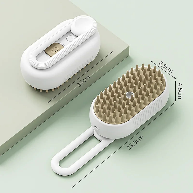 3-in-1 Steam Cat Brush – Pet Hair Remover, Steamy Spray & Massage Comb