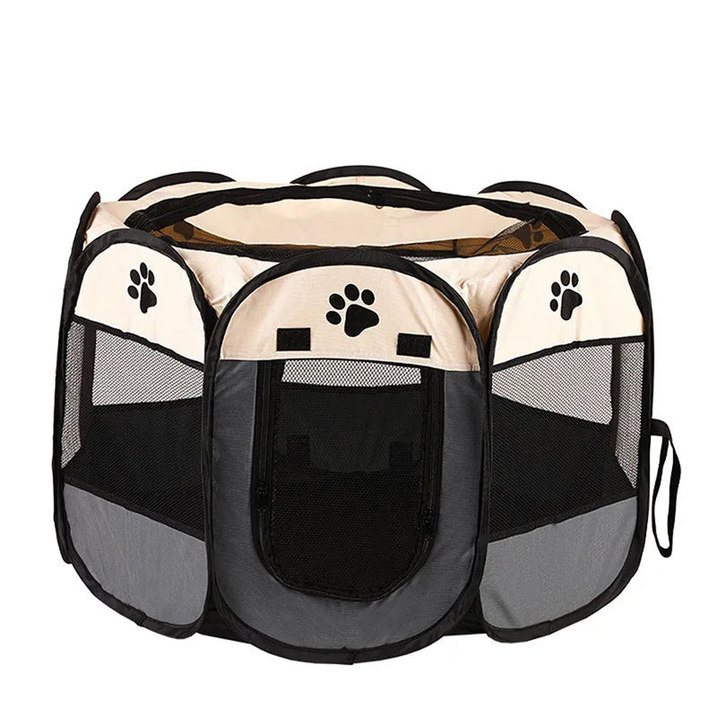 Octagonal Foldable Pet Cage – Breathable Delivery Room Tent & Scratch-Resistant Nest for Cats and Dogs