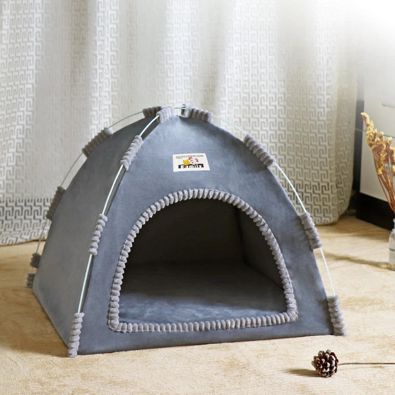 Foldable Cat House & Pet Tent – Portable, Breathable Nest with Summer Cool Mat for Cats and Small Dogs