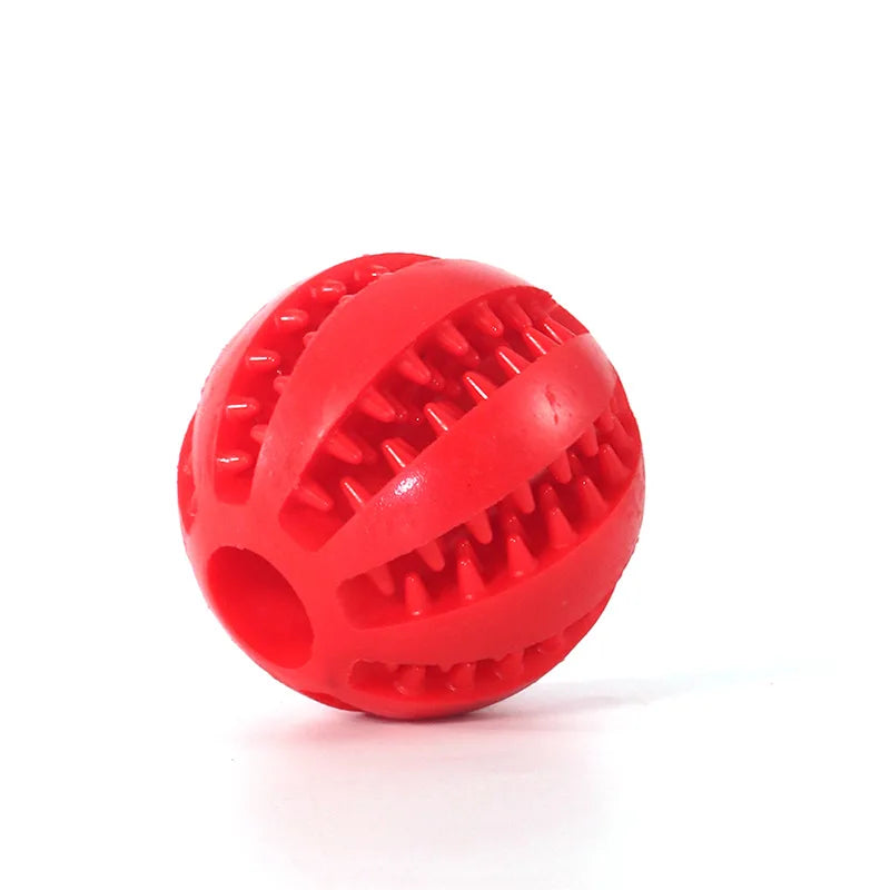 Natural Rubber Dog Chew Toy Tooth Cleaning Treat Ball Extra-Tough Interactive 5cm Elasticity Ball for Pets